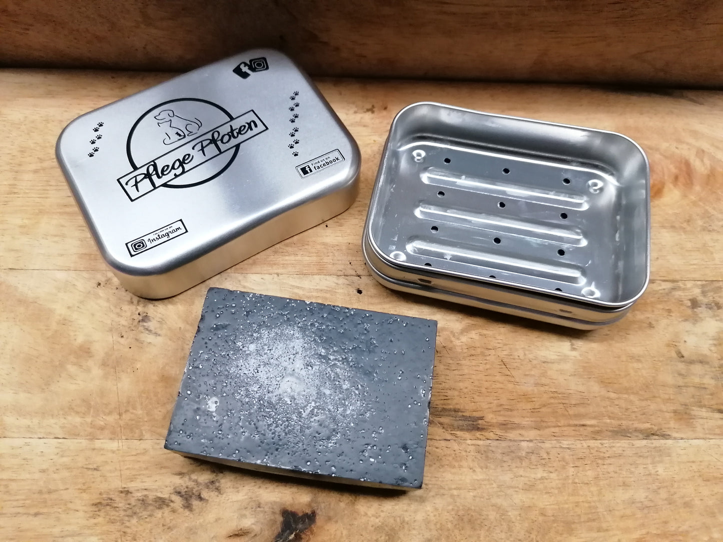 3-teilige Seifendose - Aluminium - Langlebig - mit Abtropfschale
