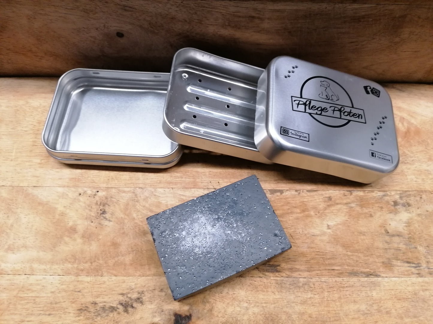 3-teilige Seifendose - Aluminium - Langlebig - mit Abtropfschale