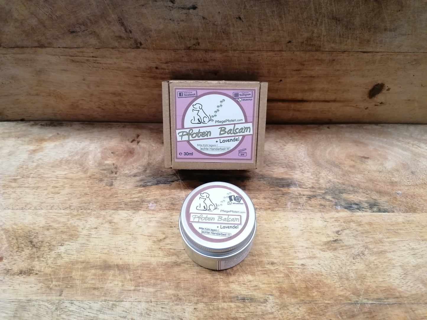 Lavendel - Pfoten Balsam mit getrocknete Lavendelblüten für Pfoten und Nasen - 30ml
