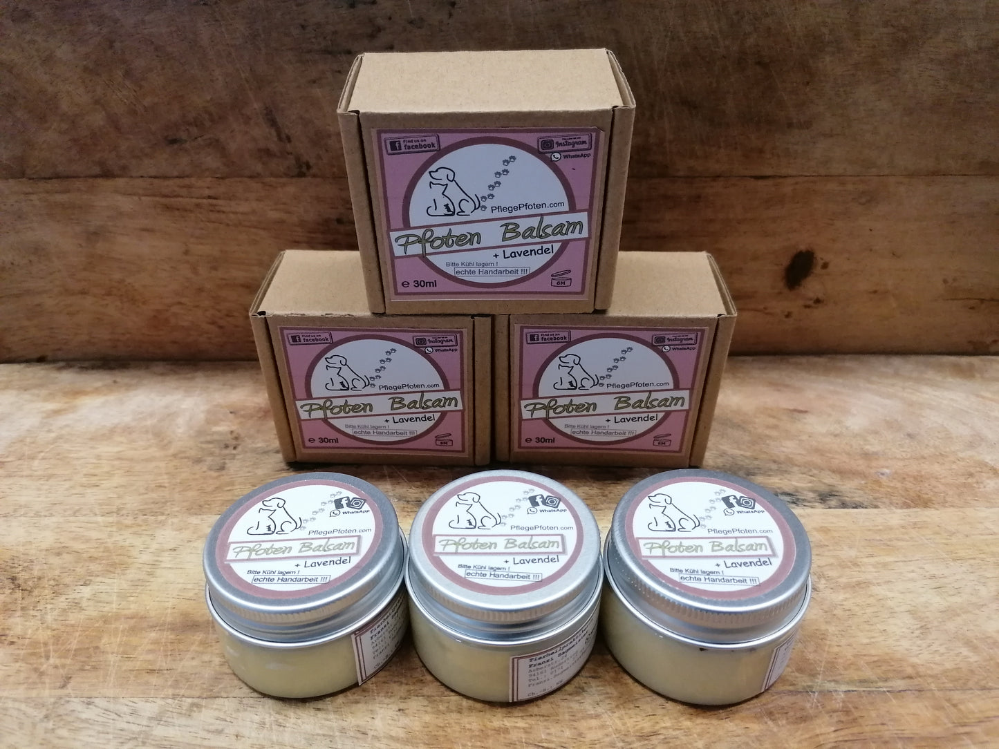 Lavendel - Pfoten Balsam mit getrocknete Lavendelblüten für Pfoten und Nasen - 30ml