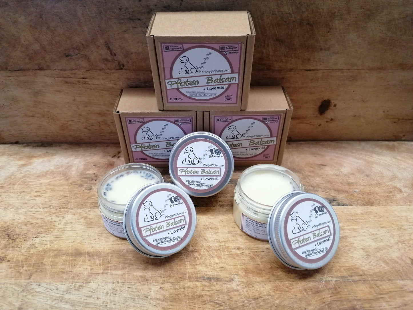 Lavendel - Pfoten Balsam mit getrocknete Lavendelblüten für Pfoten und Nasen - 30ml