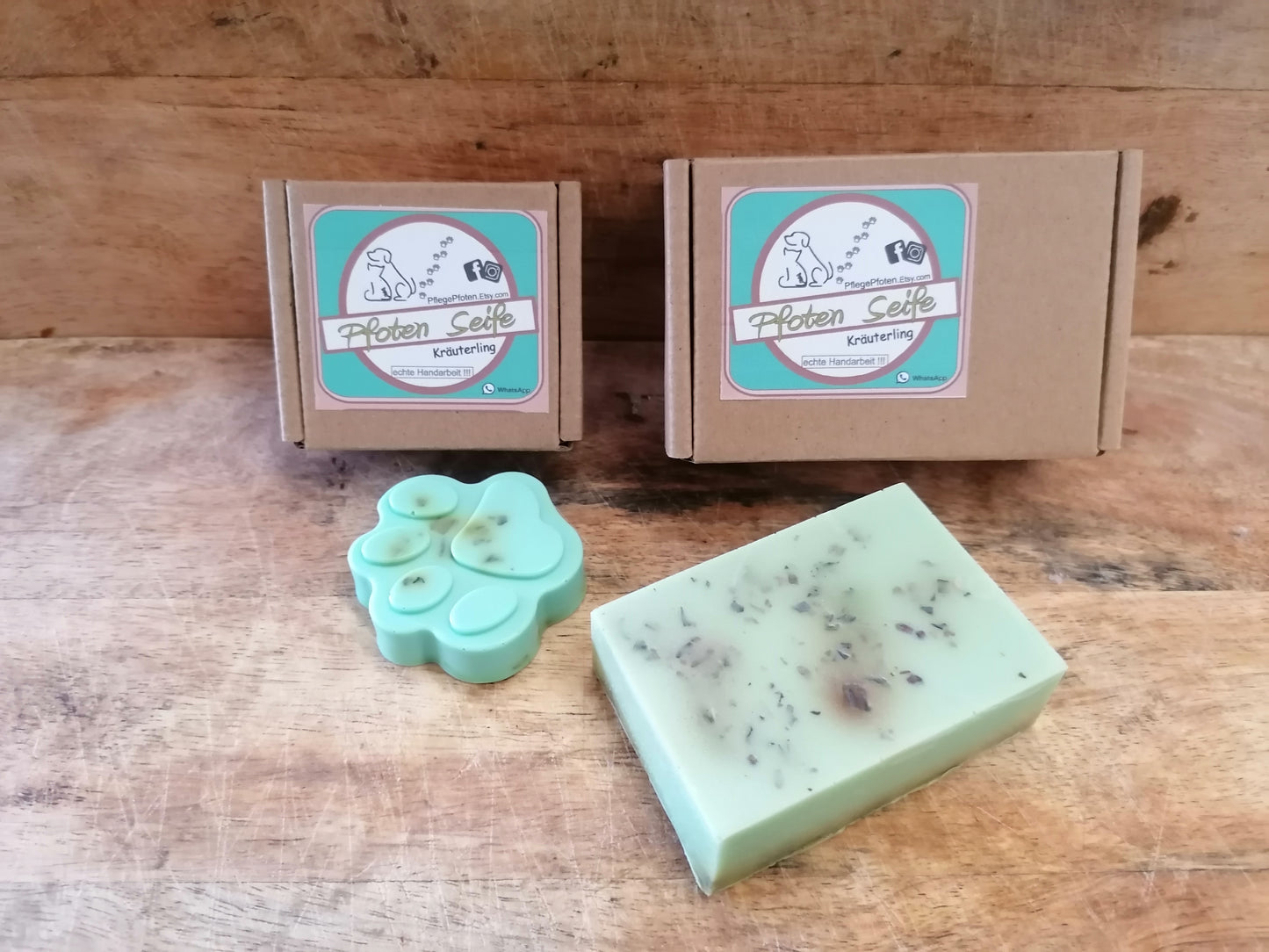 KRÄUTERLING - Hundseife - Feste Seife mit Kräutern - Seifenstück 100g