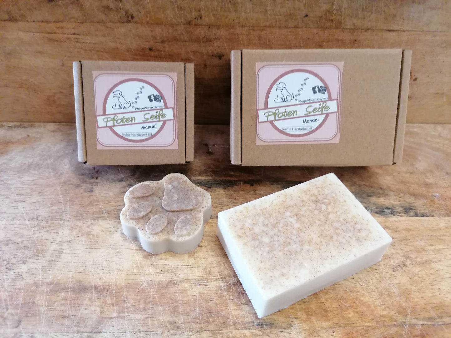 Mandel - Hundeseife - Feste Seife Seife mit Mandel - Seifenstück 100g