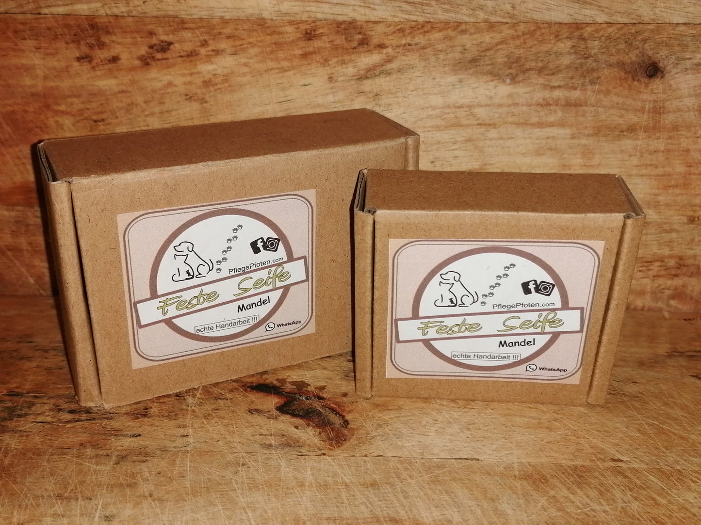 MANDEL - Hundeseife - Feste Seife mit Mandel - Pfote 25g