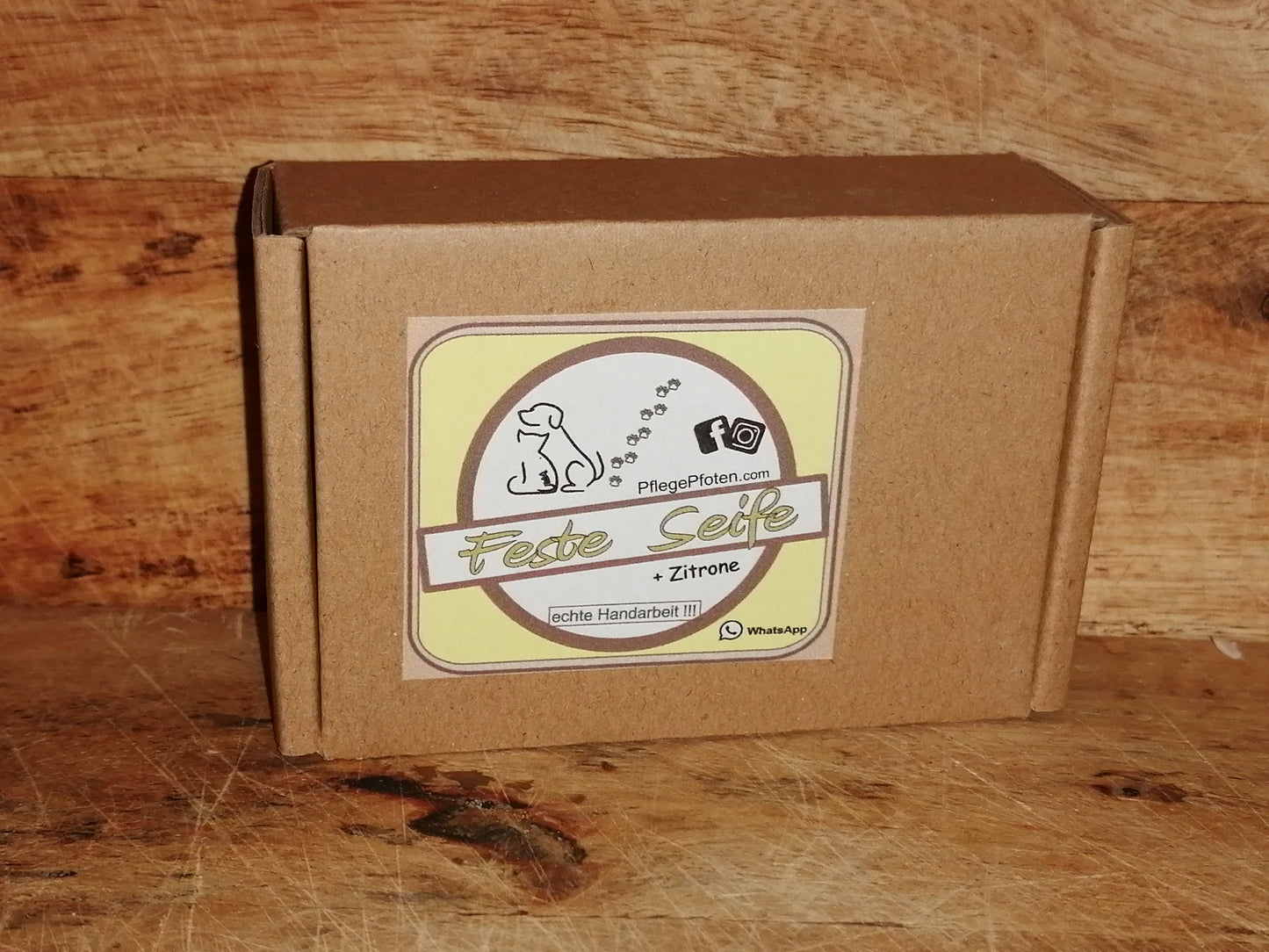 ZITRONE - Hundeseife - Feste Seife mit getrockneter Zitronenschale - Seifenstück 100g