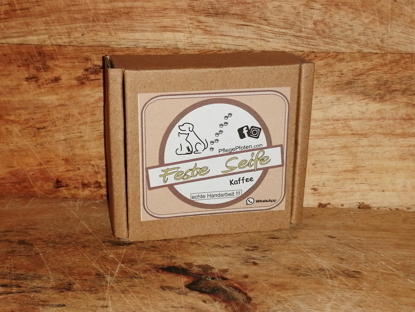 KAFFEE - Hundeseife - Feste Seife mit Kaffee - Küchenseife Pfote 25g