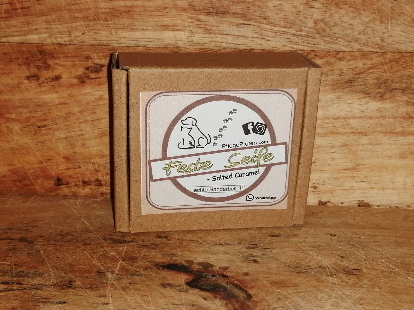 SALTED CARAMEL - Hundeseife - Feste Seife mit Karamell - Pfote 25g