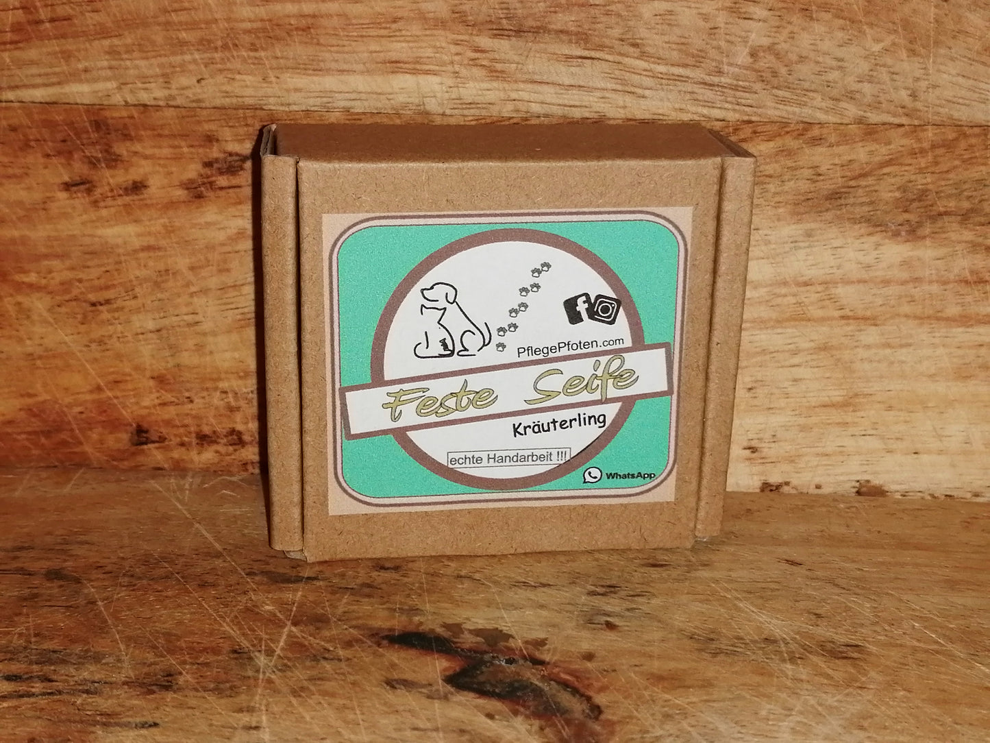 KRÄUTERLING - Hundeseife - Feste Seife mit Kräutern - Pfote 25g