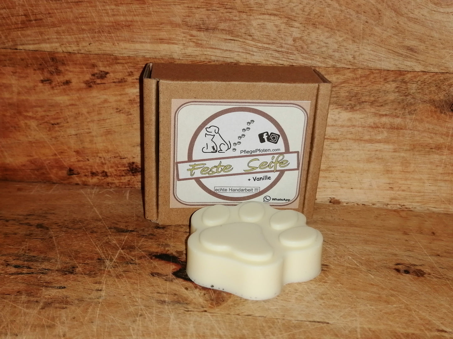 VANILLE - Hundeseife - Feste Seife mit Vanille - Pfote 25g