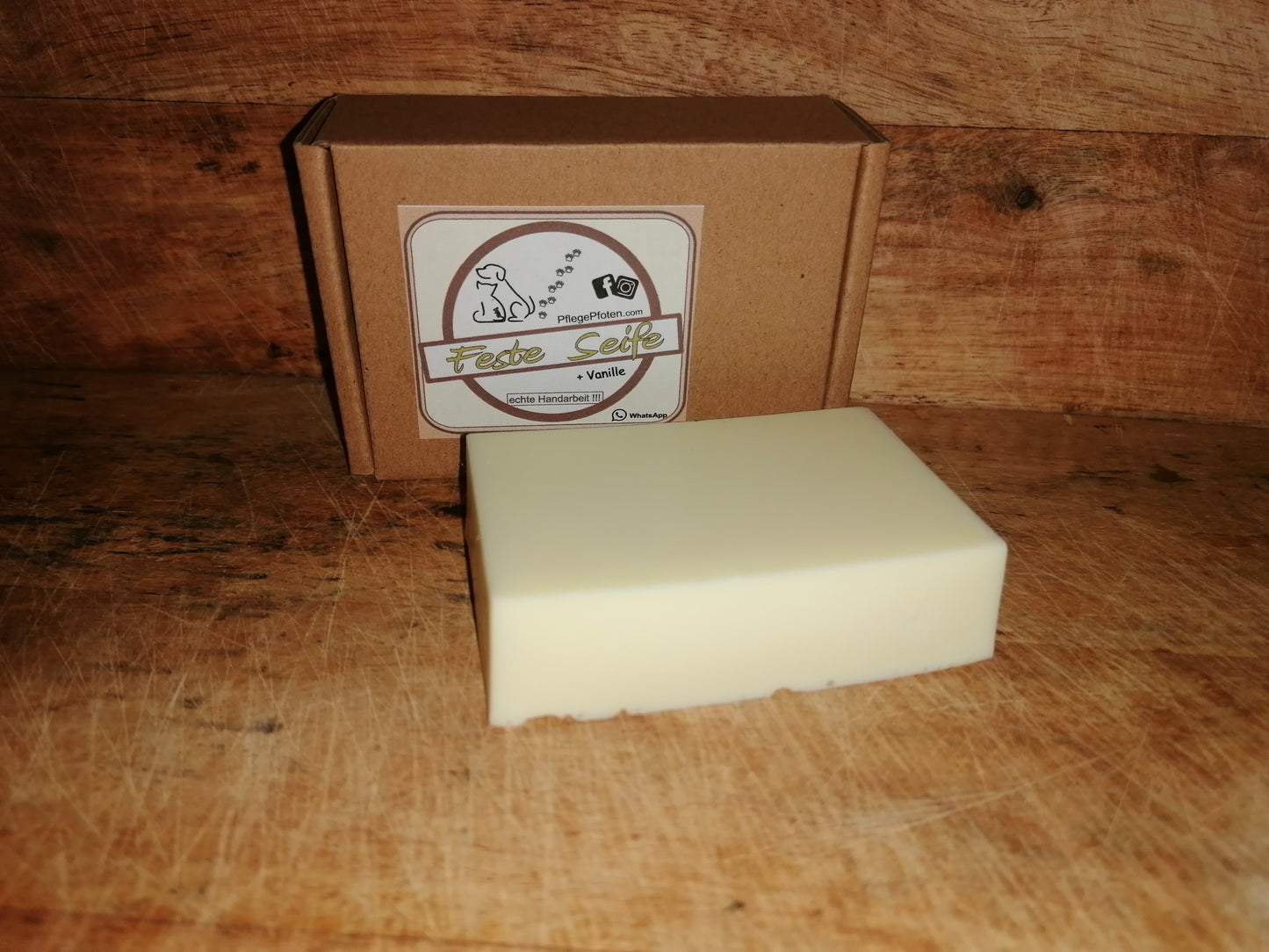 VANILLE - Hundeseife - Feste Seife mit Vanille - Seifenstück 100g