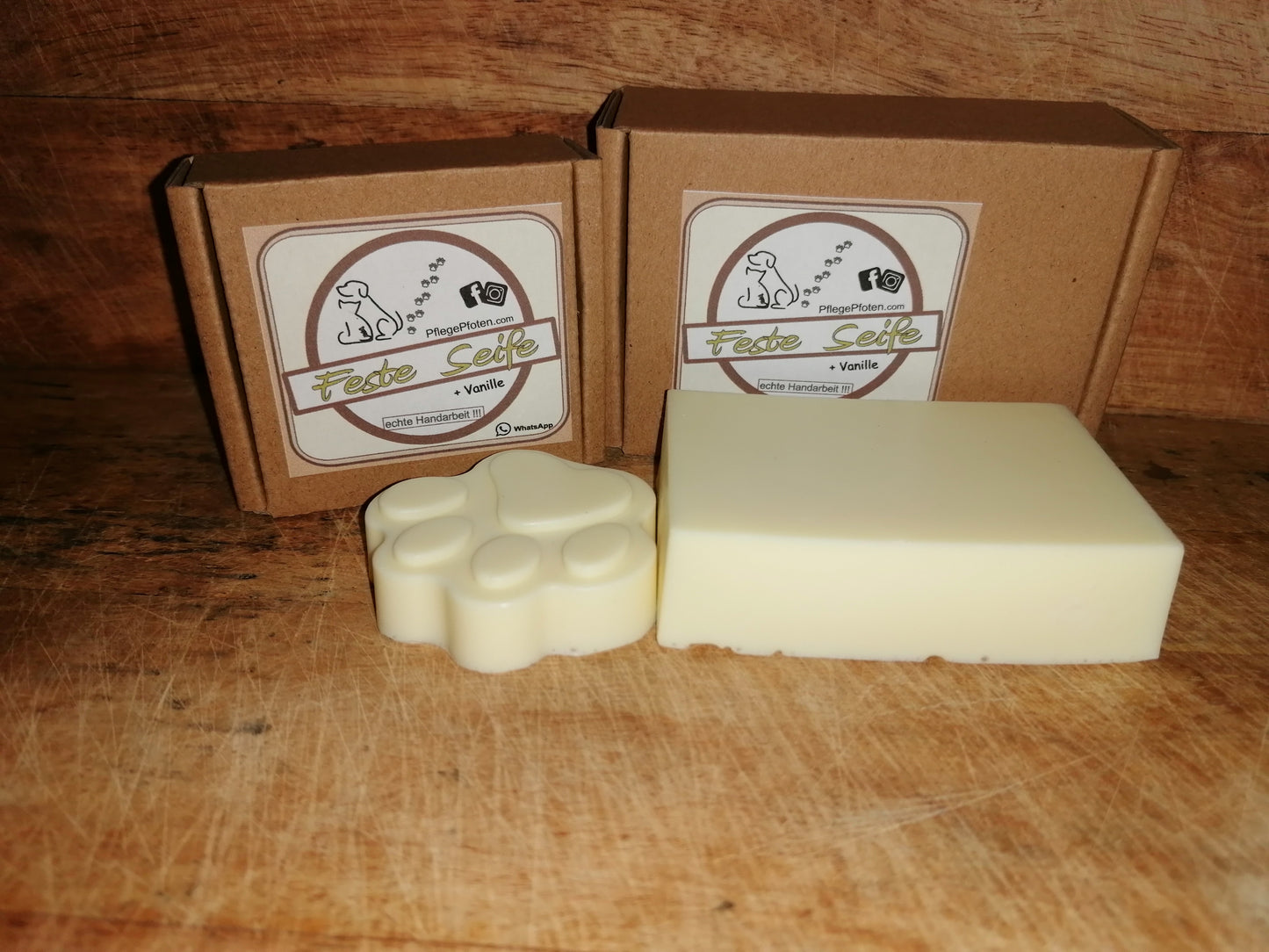 VANILLE - Hundeseife - Feste Seife mit Vanille - Seifenstück 100g