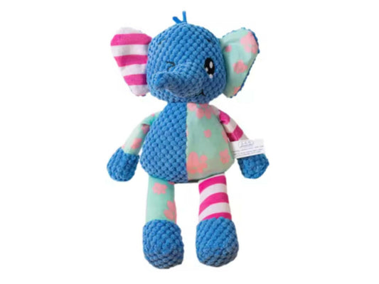 Bunter Elefant- Hundespielzeug - Plüschtier - Quitschi