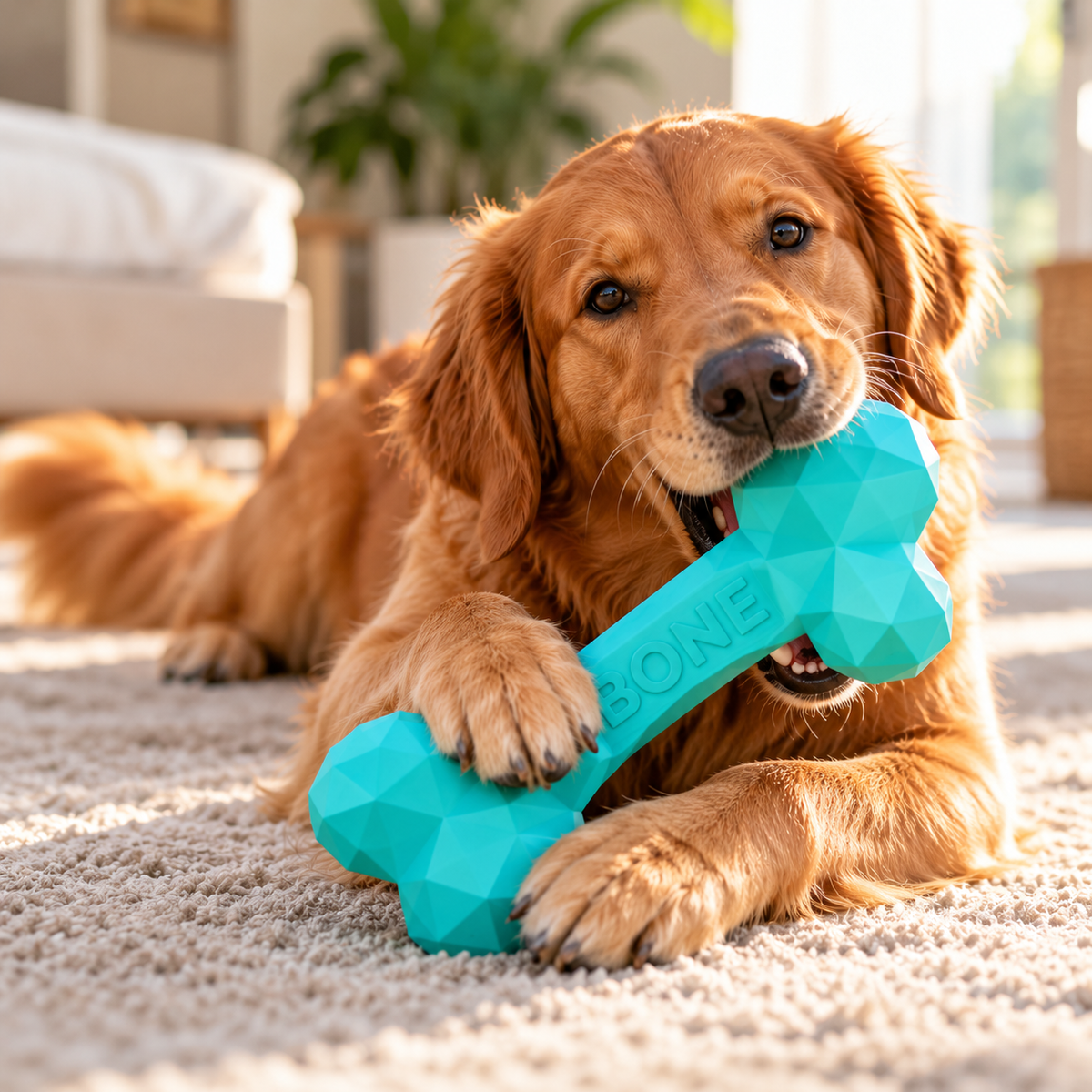 Robuster Kauknochen aus Naturkautschuk – Extra stark für echte Kauprofis 🦴🐾