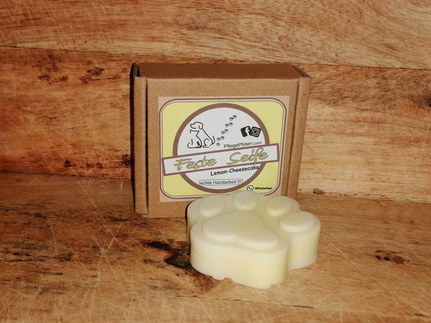 LEMON CHEESCAKE - Hundeseife - Feste Seife - Lemon Cheescake - Pfote 25g