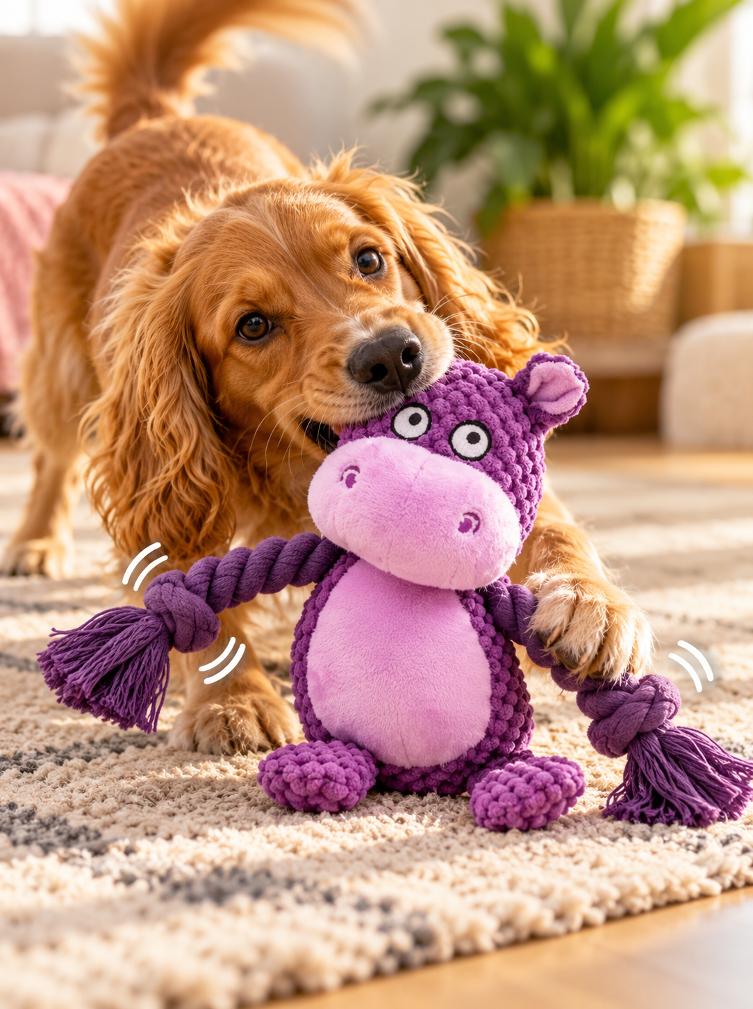 Nilpferd - Hundespielzeug - Plüschtier - Quitschi  - Weihnachtsgeschenk